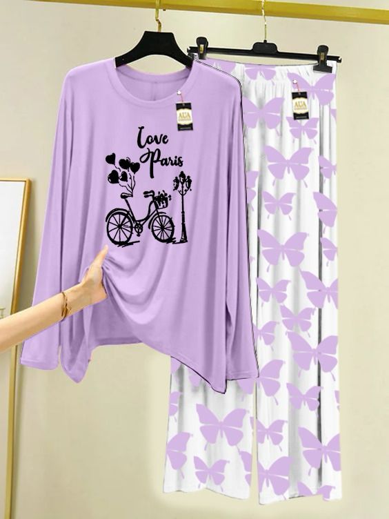 New love cycle printed women nightwear