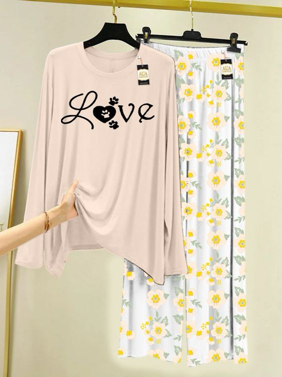 LOVE PRINTED NIGHT WEAR SUIT FOR WOMEN