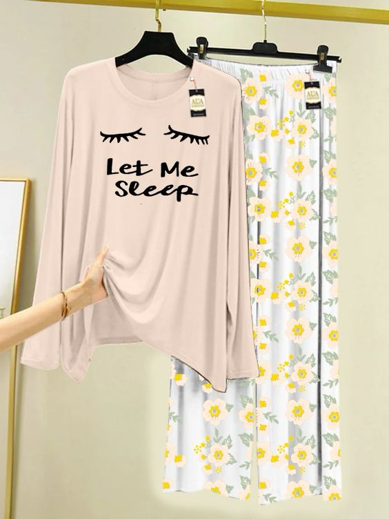 LET ME SLEEP PRINTED NIGHT SUIT FOR WOMEN