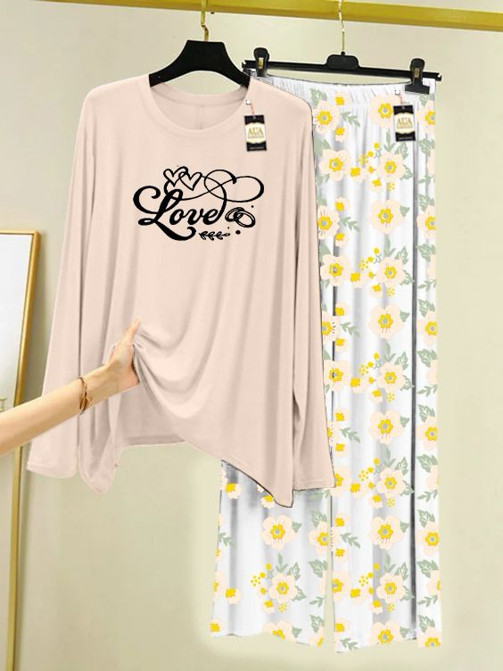 LOVE PRINTED NIGHT WEAR SUIT FOR WOMEN