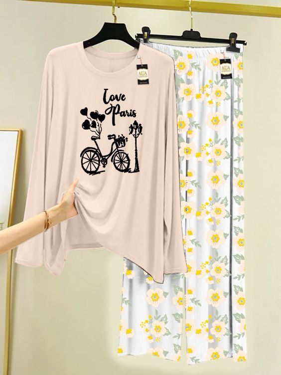 LOVE PARIS PRINTED NIGHT SUIT FOR WOMEN