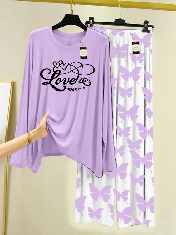 Love design printed nightwear for women