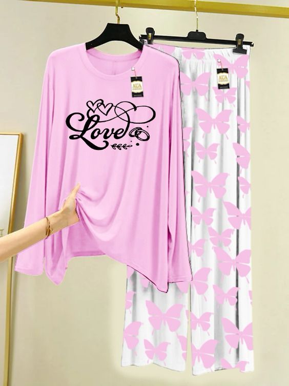Love design pink women nightwear