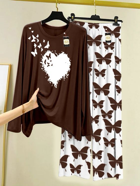 New butterfly design printed nightwear for women
