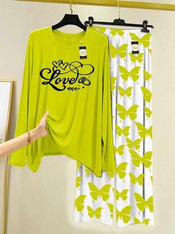 New green printed Nightwear for women