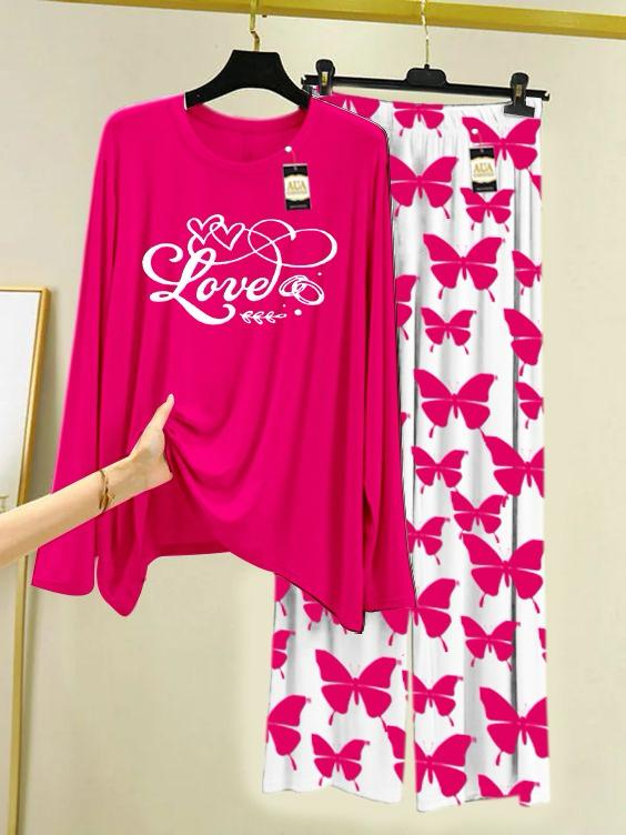 New love design printed nightwear for women