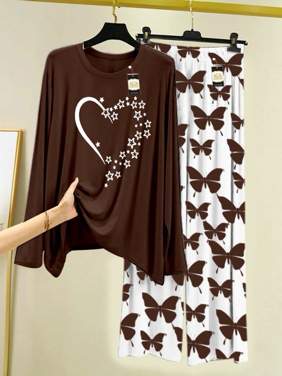 New heart design printed nightwear for women
