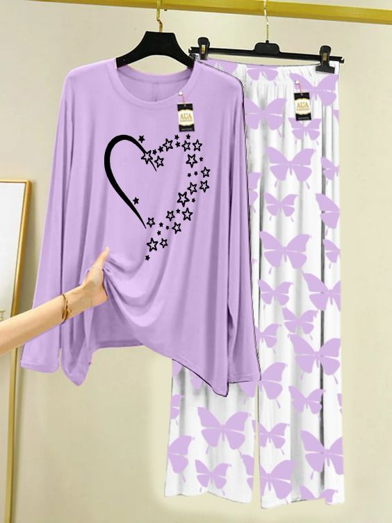 New heart printed love women nightwear