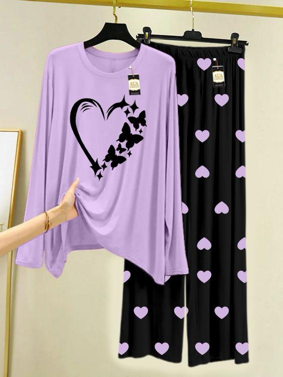 New purple heart design nightwear for women