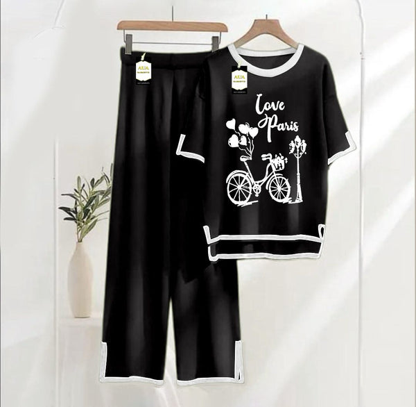 LOVE PARIS PRINTED FOR SUMMER COLLECTION TURKISH CO-ORD SET FOR WOMEN