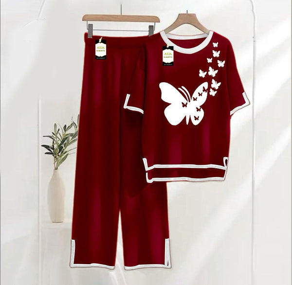 FLYING BUTTERFLY PRINTED FOR SUMMER COLLECTION TURKISH O-ORD SET FOR WOMEN