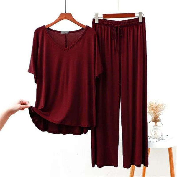 Maroon V Neck Half Sleeves Shirt With Plazzo Trouser (AA-92)