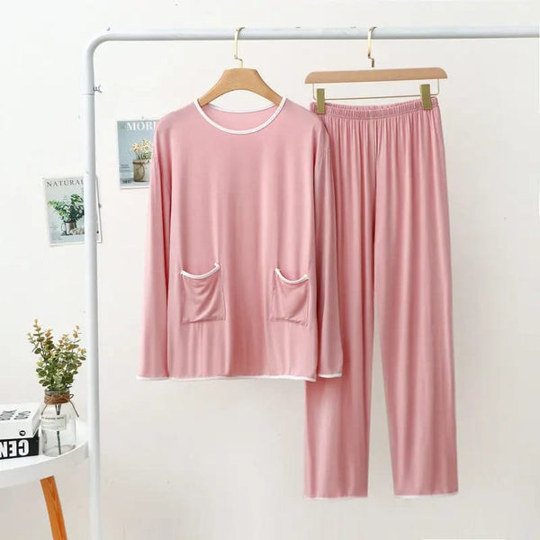 Pink Round With Front Pocket Style T-shirt With Plazzo Suit (AA-109)