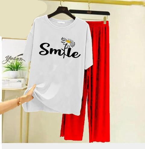 SMILE PRINTED NIGHT WEAR SUIIT
