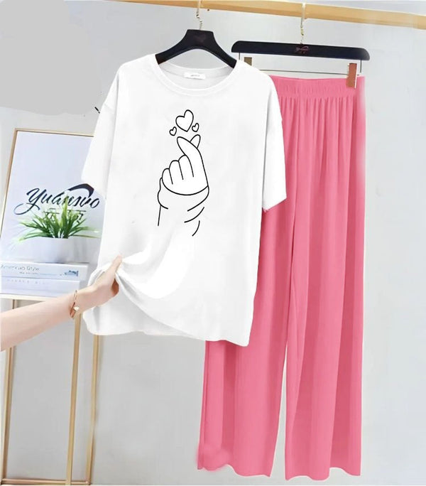 HEART PRINTED NIGHTWEAR SUIT