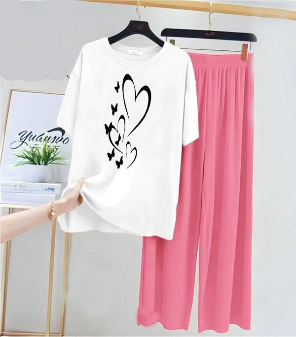 HEART PRINTED NIGHT WEAR SUIIT